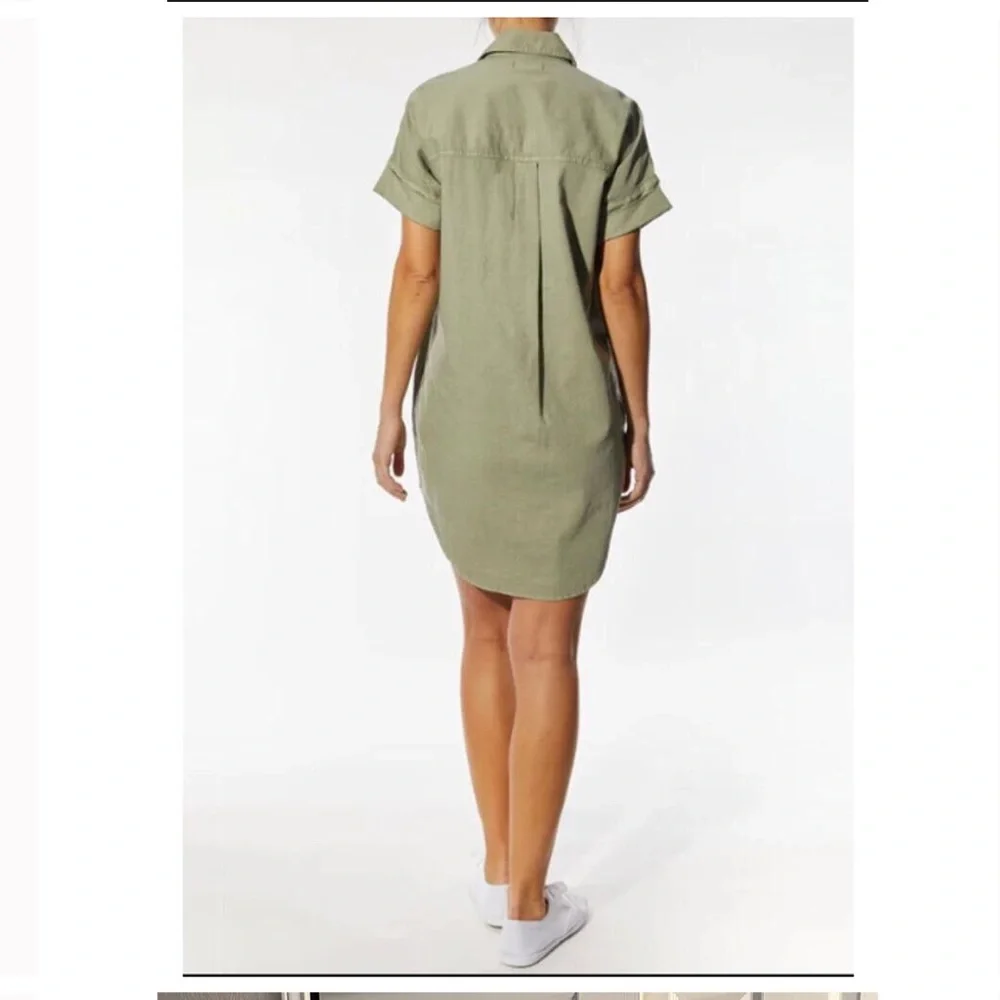 HP-OAT NEW YORK OVERSIZED MEDIUM OLIVE SLEEVE SHIRT DRESS/ SIZE M/ NEW CONDITION - Picture 2 of 10